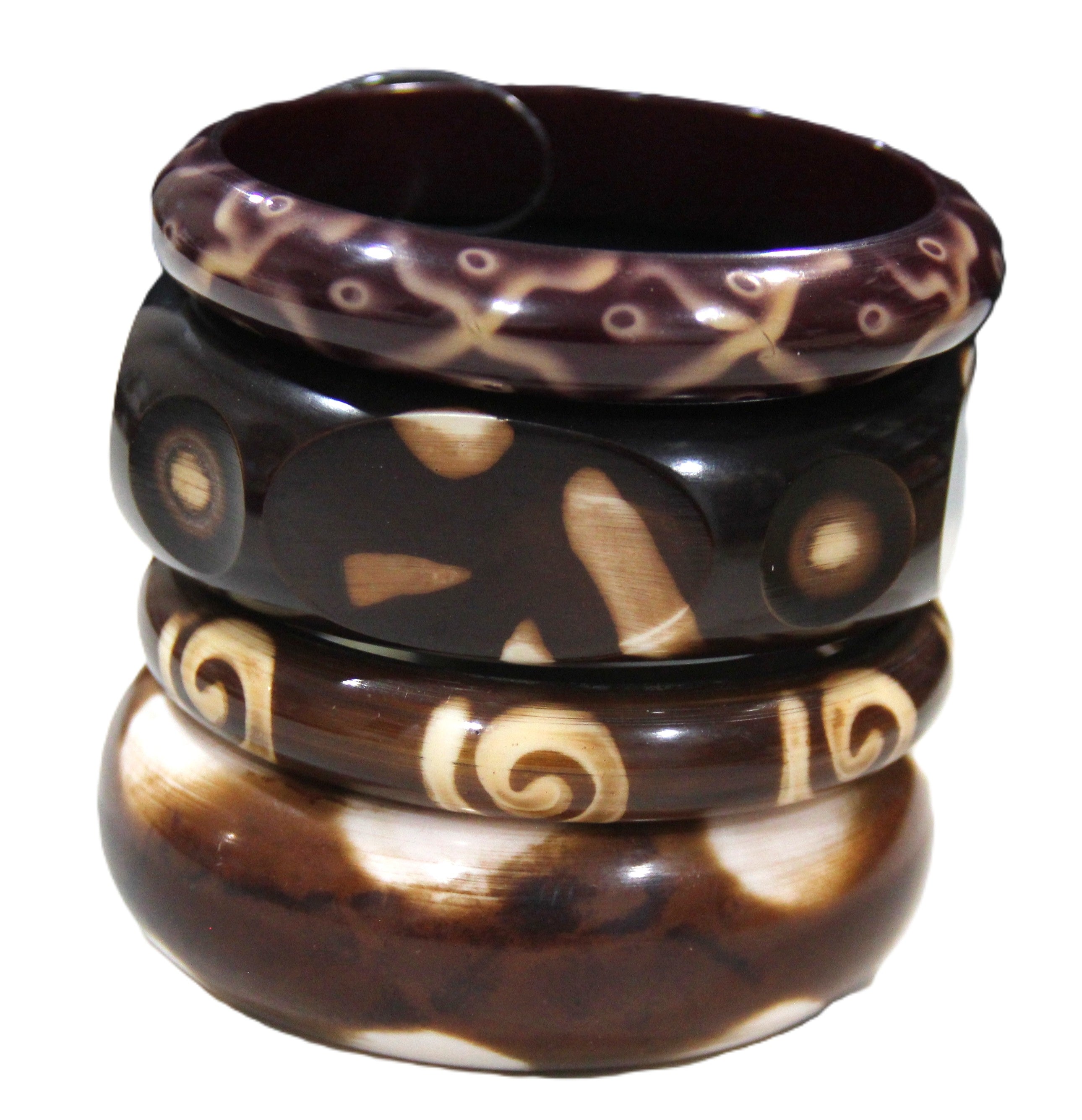 THE "TRIBAL BOHO BATIK" BANGLE BRACELET STACK