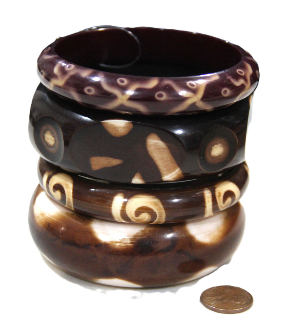 THE "TRIBAL BOHO BATIK" BANGLE BRACELET STACK
