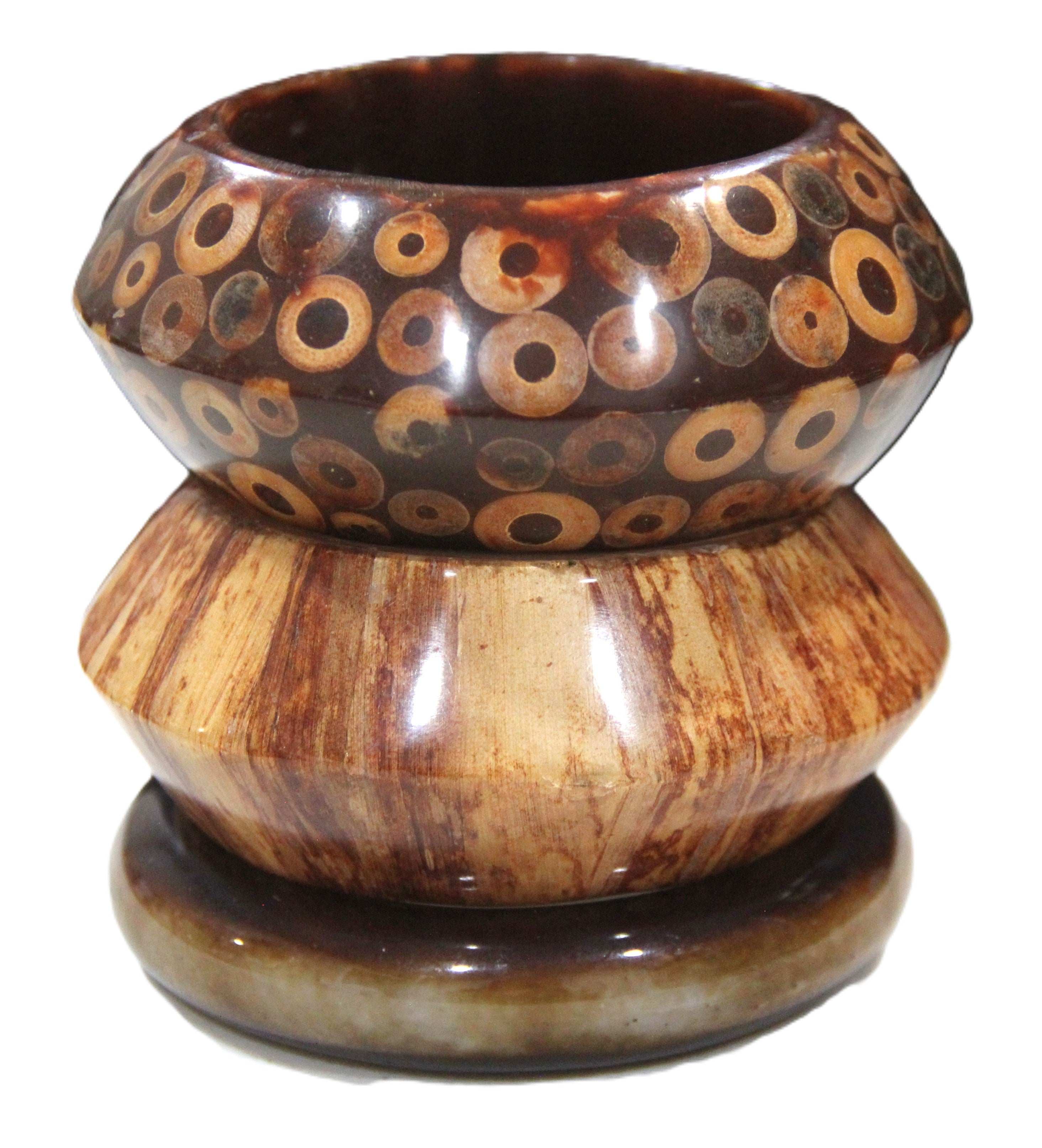 THE "BROWN TONES" BOHO BANGLE BRACELET STACK 