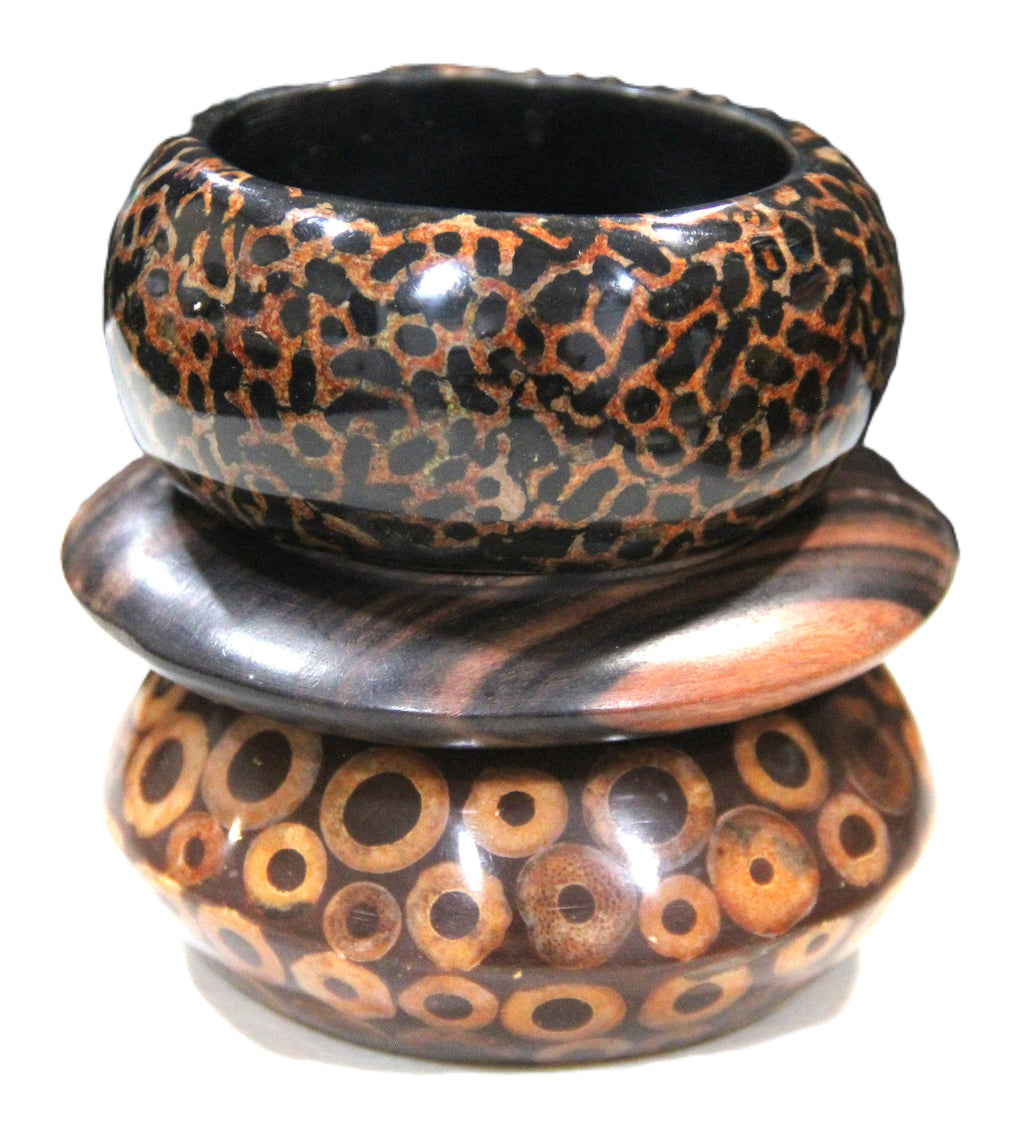 THE "JUNGLE PRINT" BOHO BANGLE BRACELET STACK