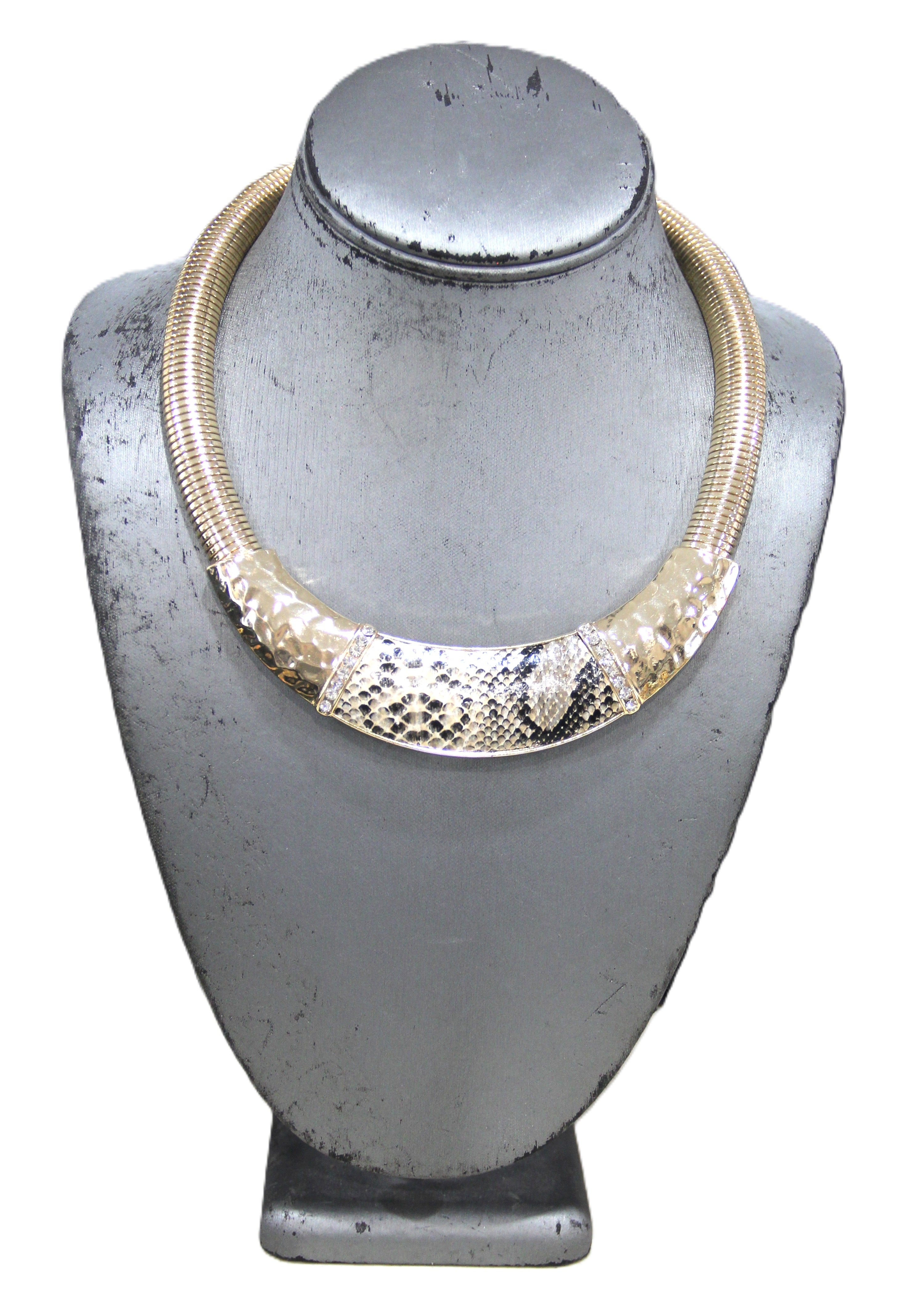 Graziano fx white snake omega necklace