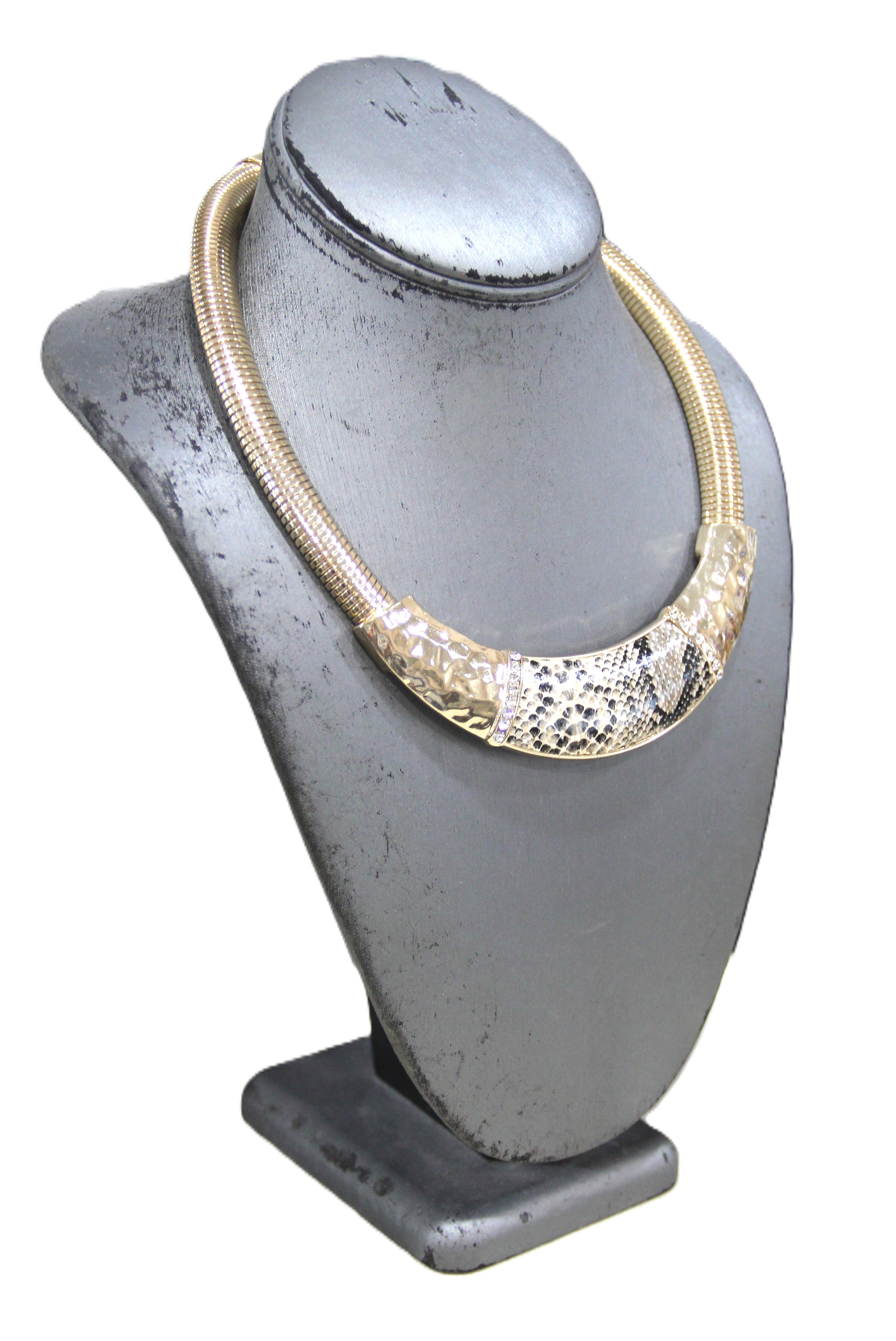 Graziano fx white snake omega necklace