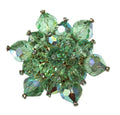 MCM vintage green glass crystal cluster brooch