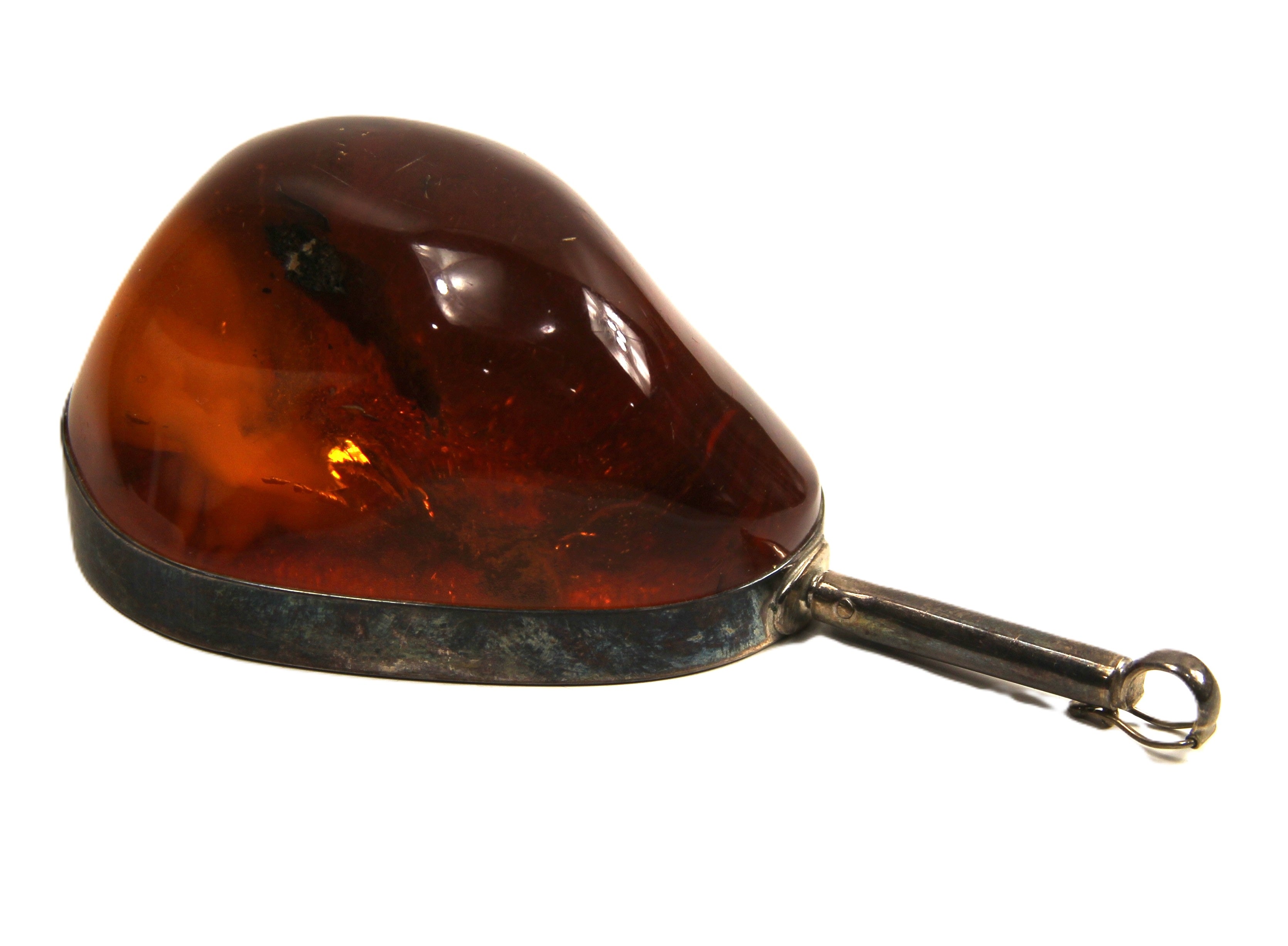 Huge Baltic Amber & sterling silver pendant