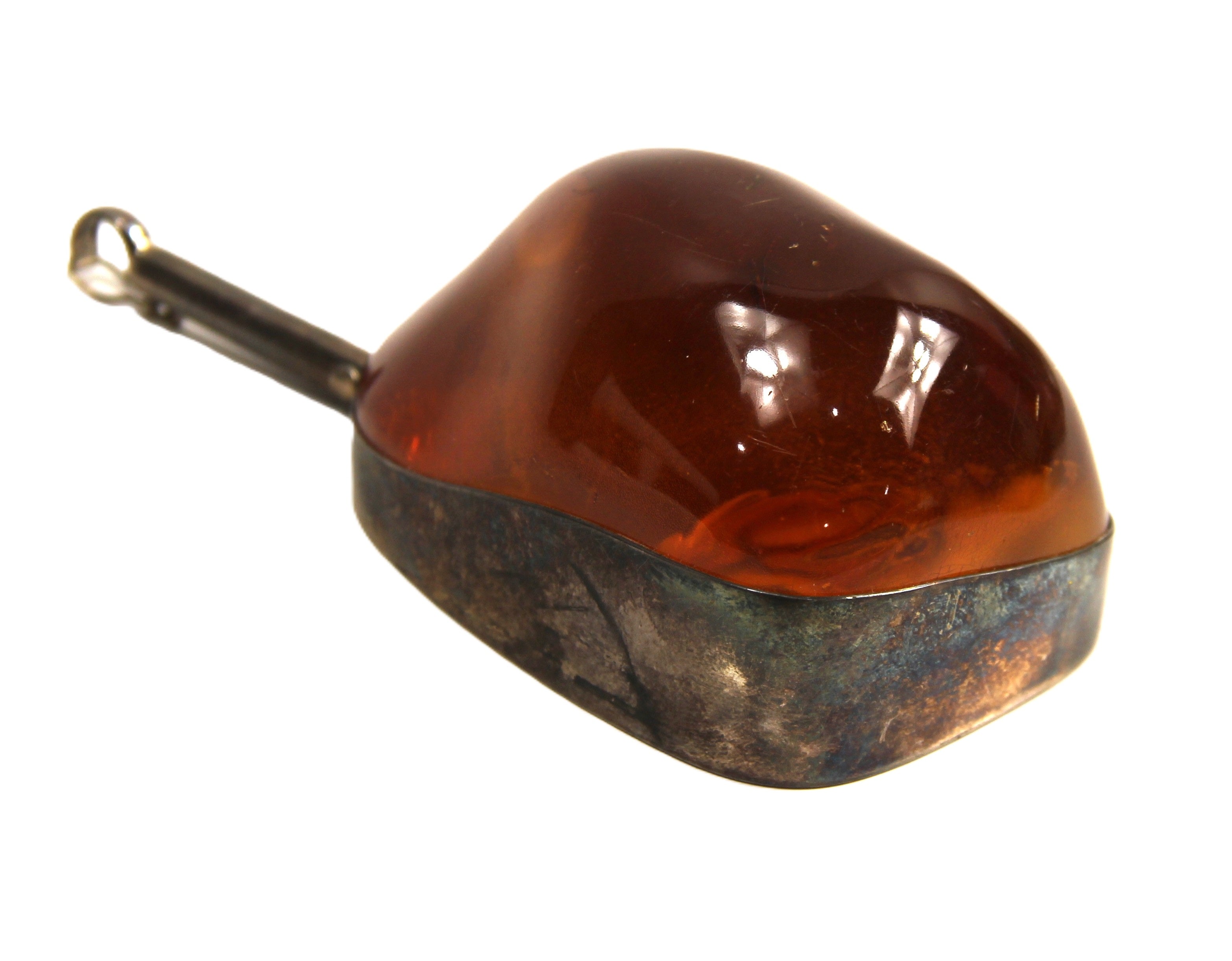 Huge Baltic Amber & sterling silver pendant