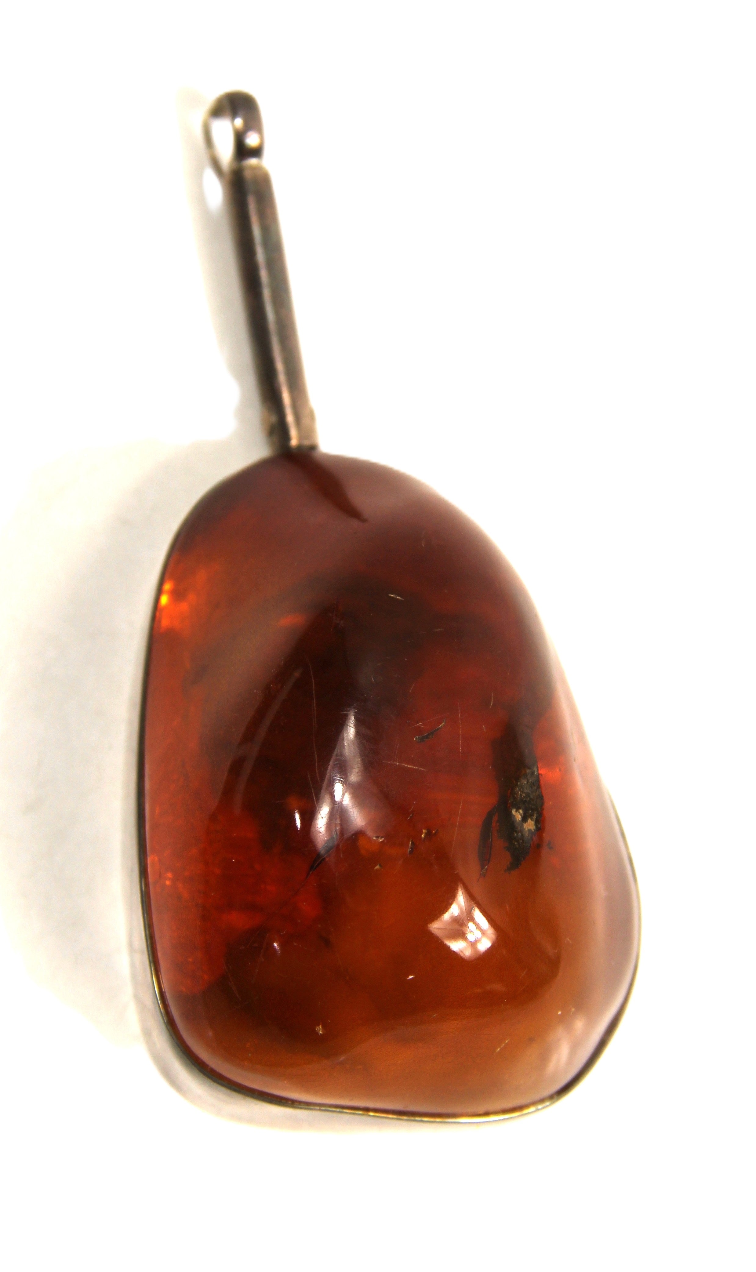 Huge Baltic Amber & sterling silver pendant