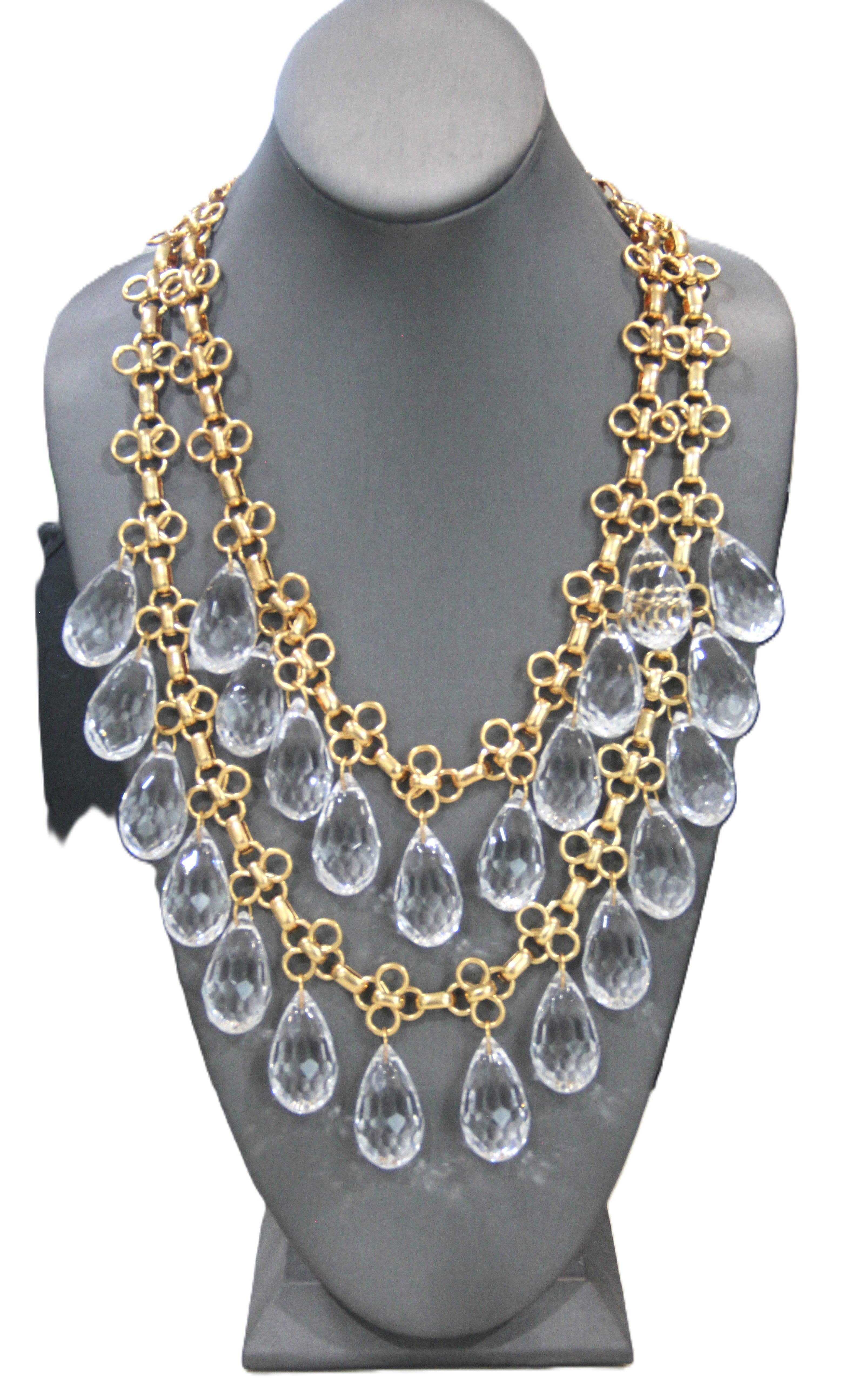 J CREW VINTAGE DEAD STOCK FACETED RESIN STATEMENT NECKLACE & EARRINGS SET