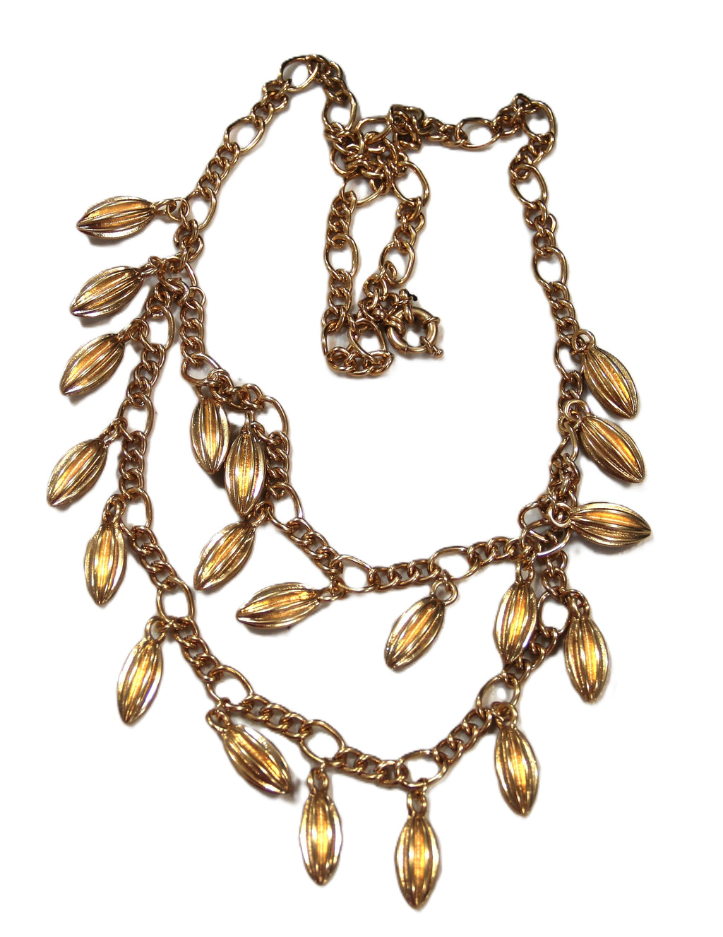 J CREW DEAD STOCK MATTE GOLD CHARM NECKLACE