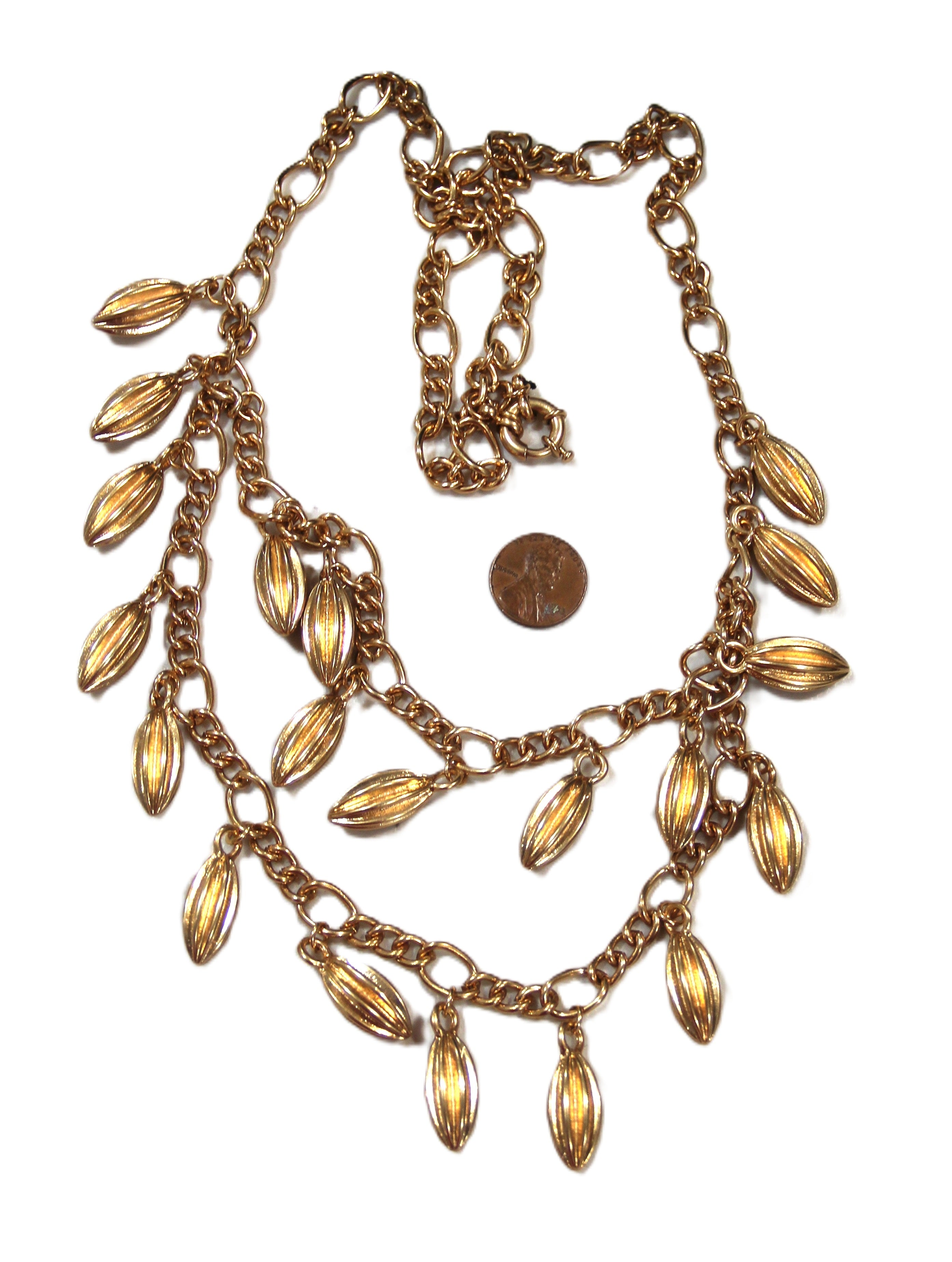 J CREW DEAD STOCK MATTE GOLD CHARM NECKLACE