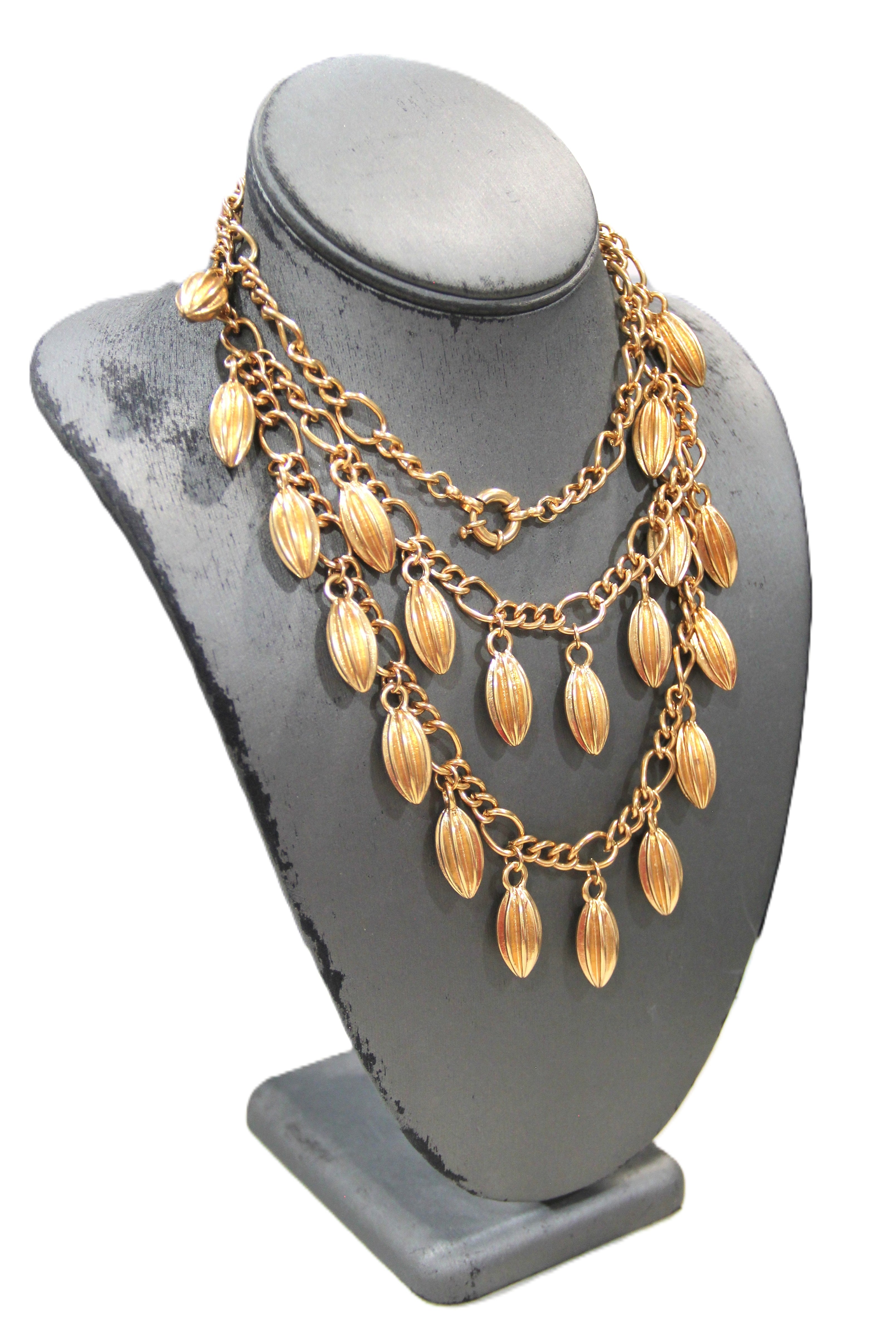 J CREW DEAD STOCK MATTE GOLD CHARM NECKLACE