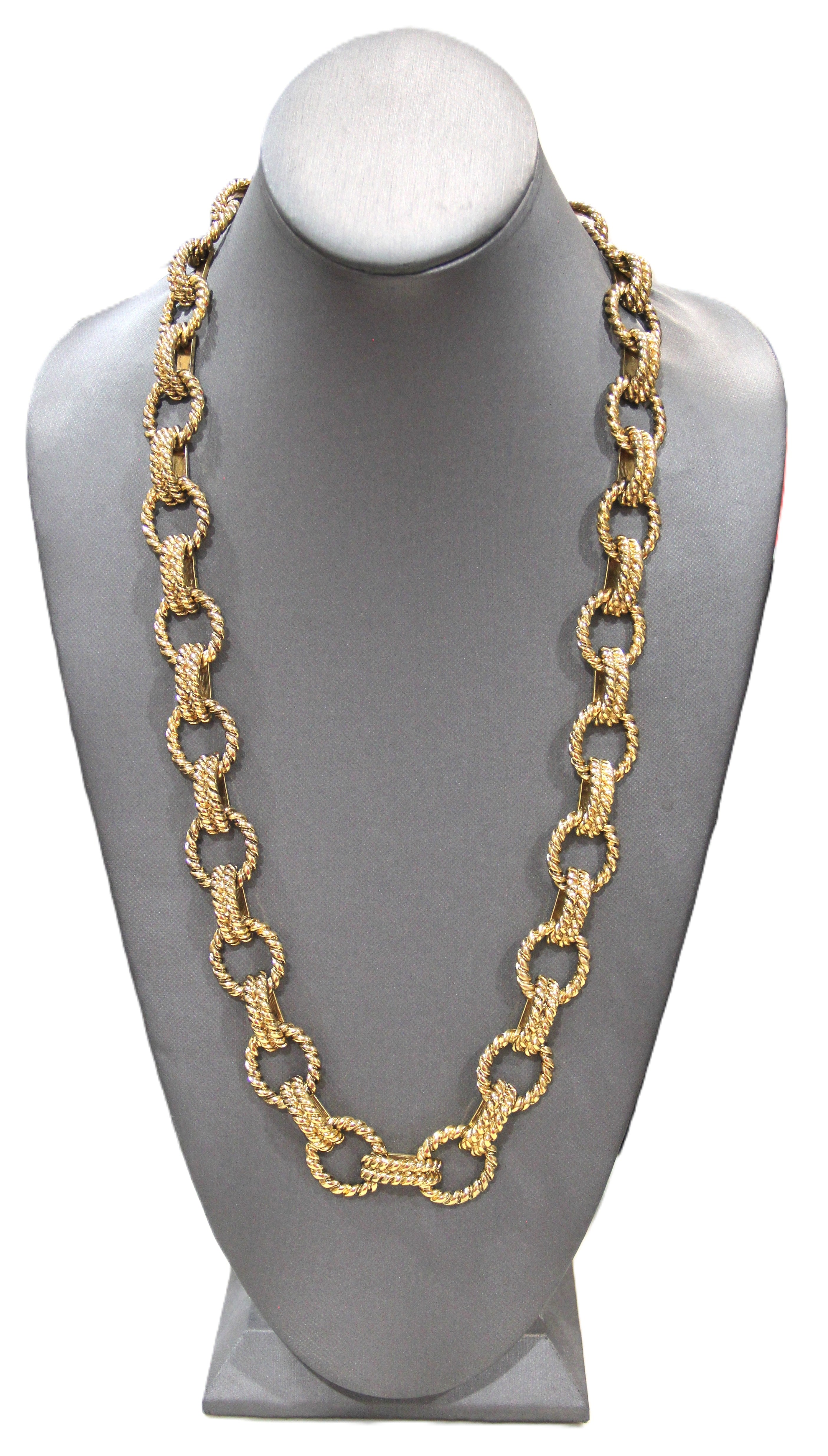J CREW DEAD STOCK ROPED DESIGN LINK CHAIN NECKLACE