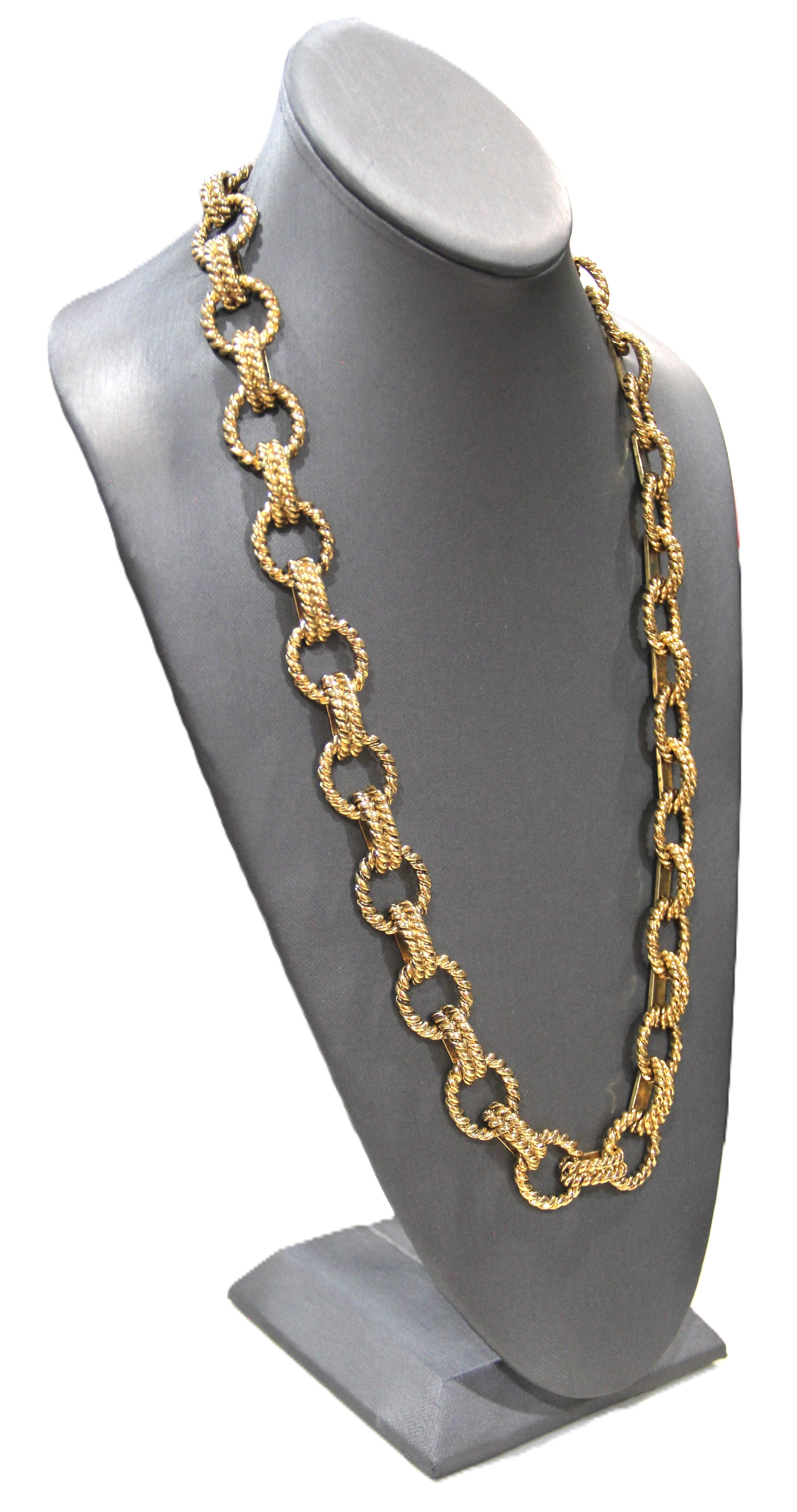 J CREW DEAD STOCK ROPED DESIGN LINK CHAIN NECKLACE