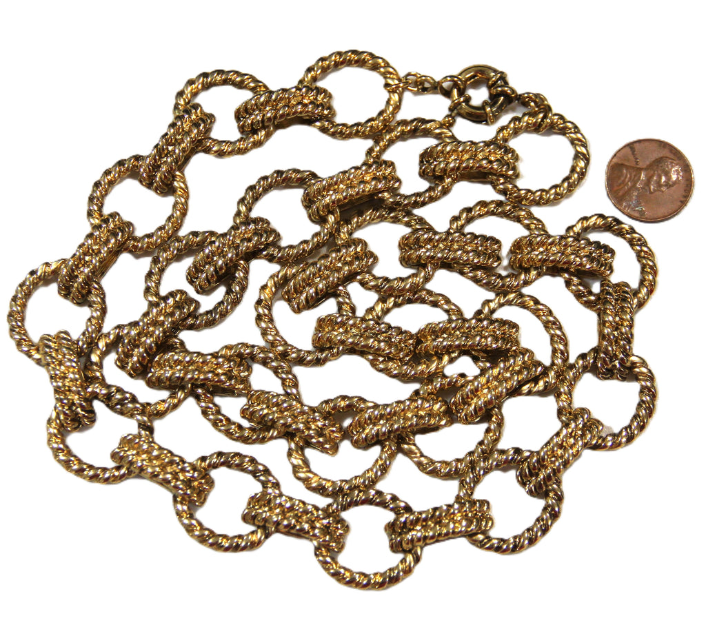 J CREW DEAD STOCK ROPED DESIGN LINK CHAIN NECKLACE