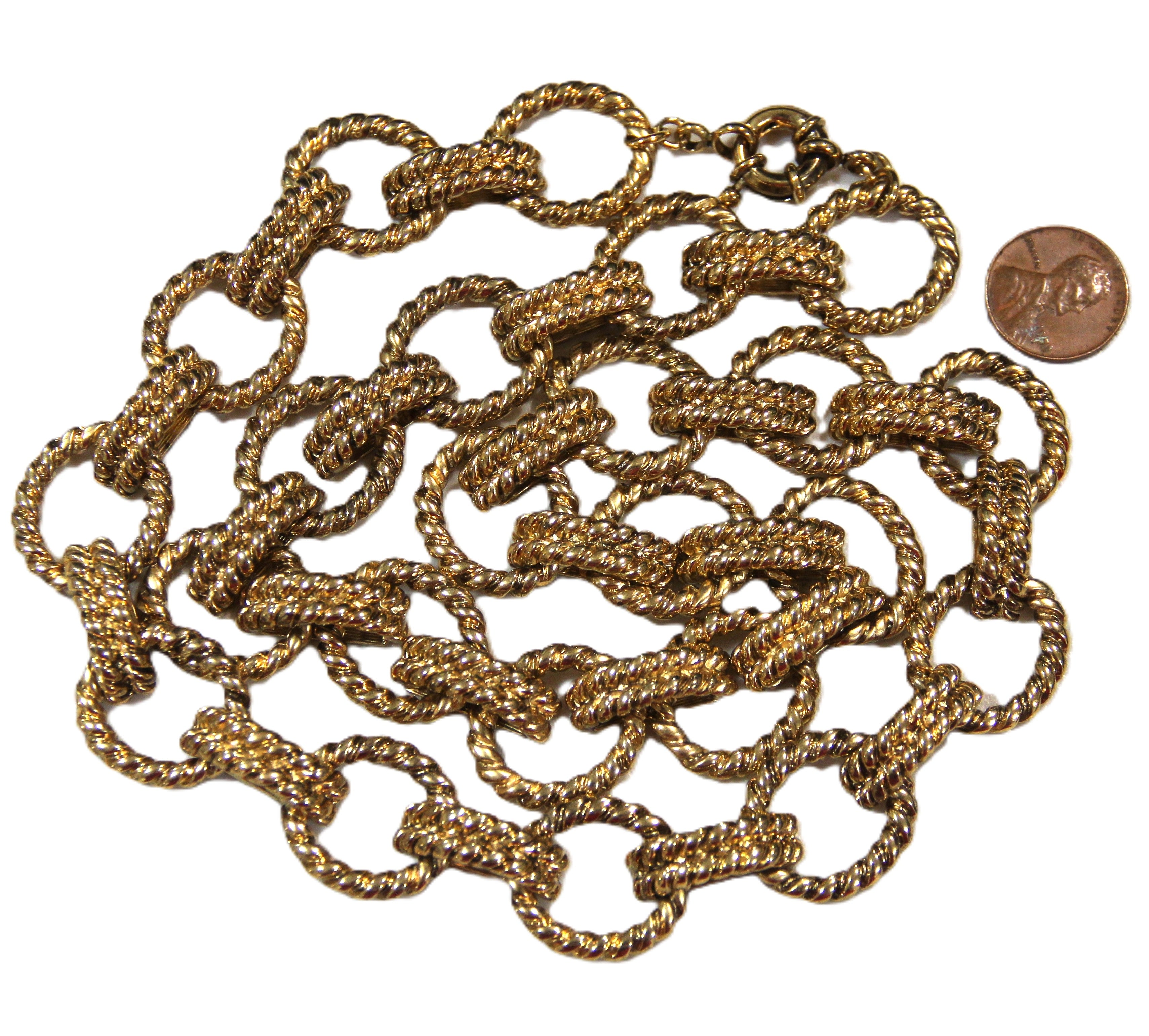 J CREW DEAD STOCK ROPED DESIGN LINK CHAIN NECKLACE