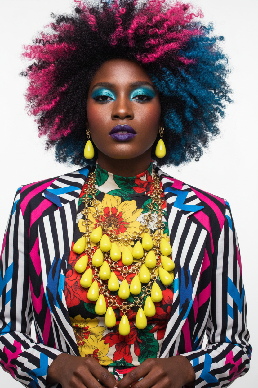 J CREW VINTAGE DEAD STOCK YELLOW RESIN STATEMENT NECKLACE & EARRINGS SET