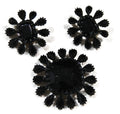 JAY STRONGWATER BLACK GLASS STATEMENT BROOCH & EARRING SET