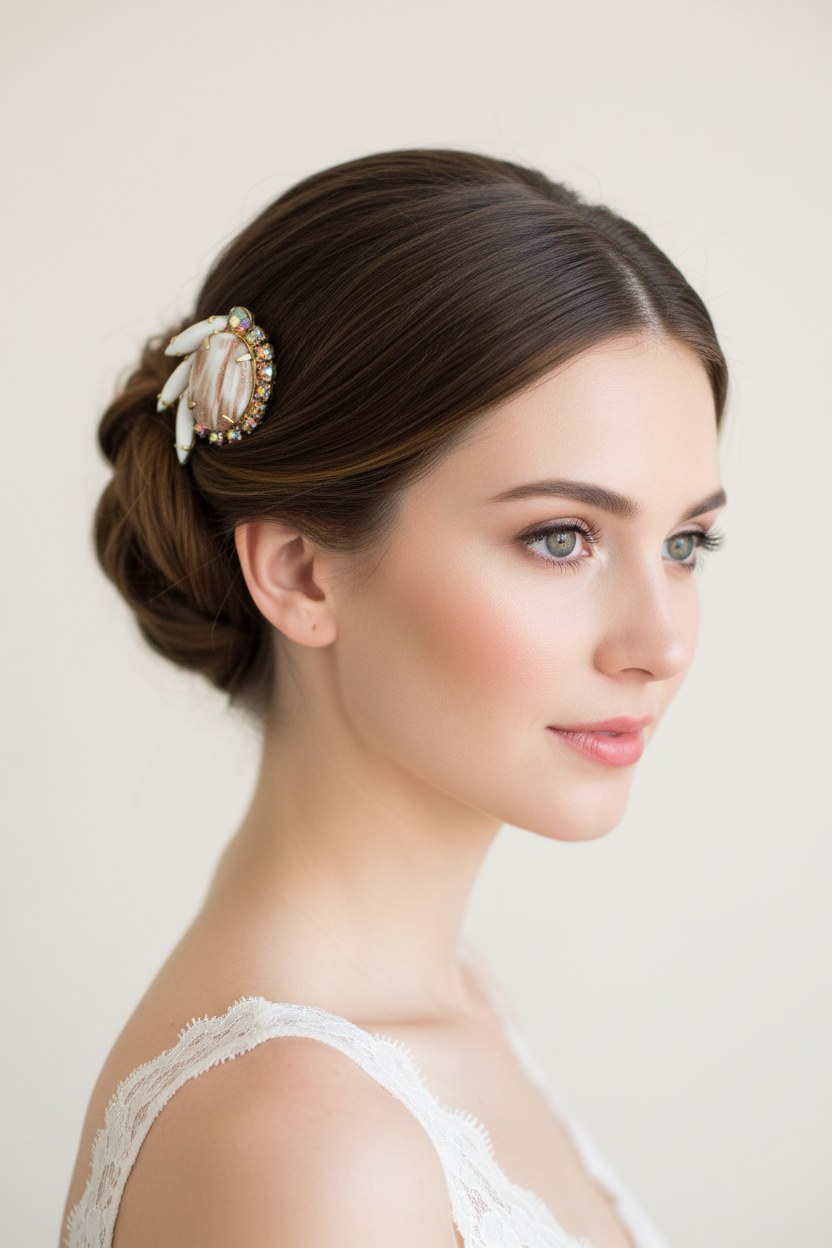 JULIANA DELIZZA & ELSTER VINTAGE MILK GLASS AND AB CRYSTAL EARRINGS
