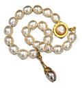 KARL LAGERFELD VINTAGE BAROQUE PEARL NECKLACE WITH LOGO CLASP