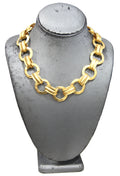 KENNETH JAY LANE KJL MATTE GOLD TOGGLE CLASP NECKLACE 90'S