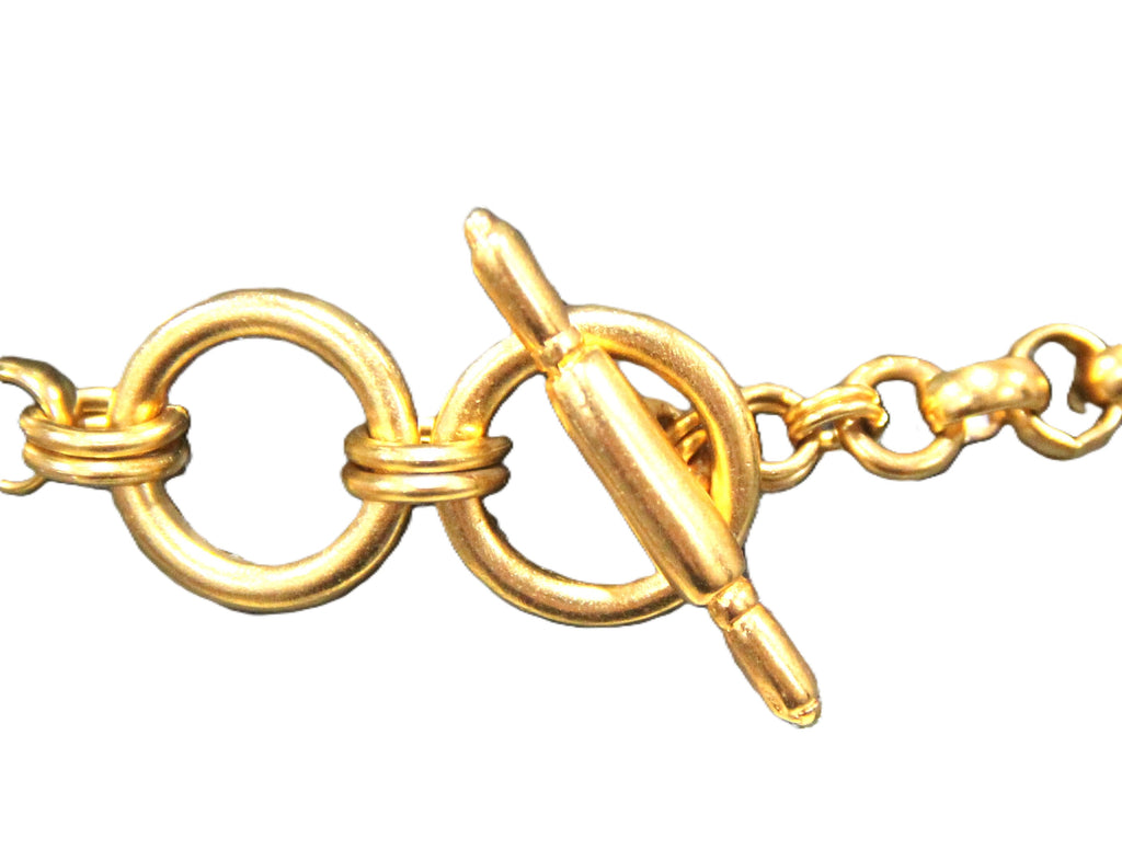 KENNETH JAY LANE KJL MATTE GOLD TOGGLE CLASP NECKLACE 90'S
