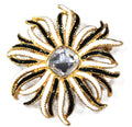 Kenneth Jay Lane KJL black & white enamel flower statement brooch