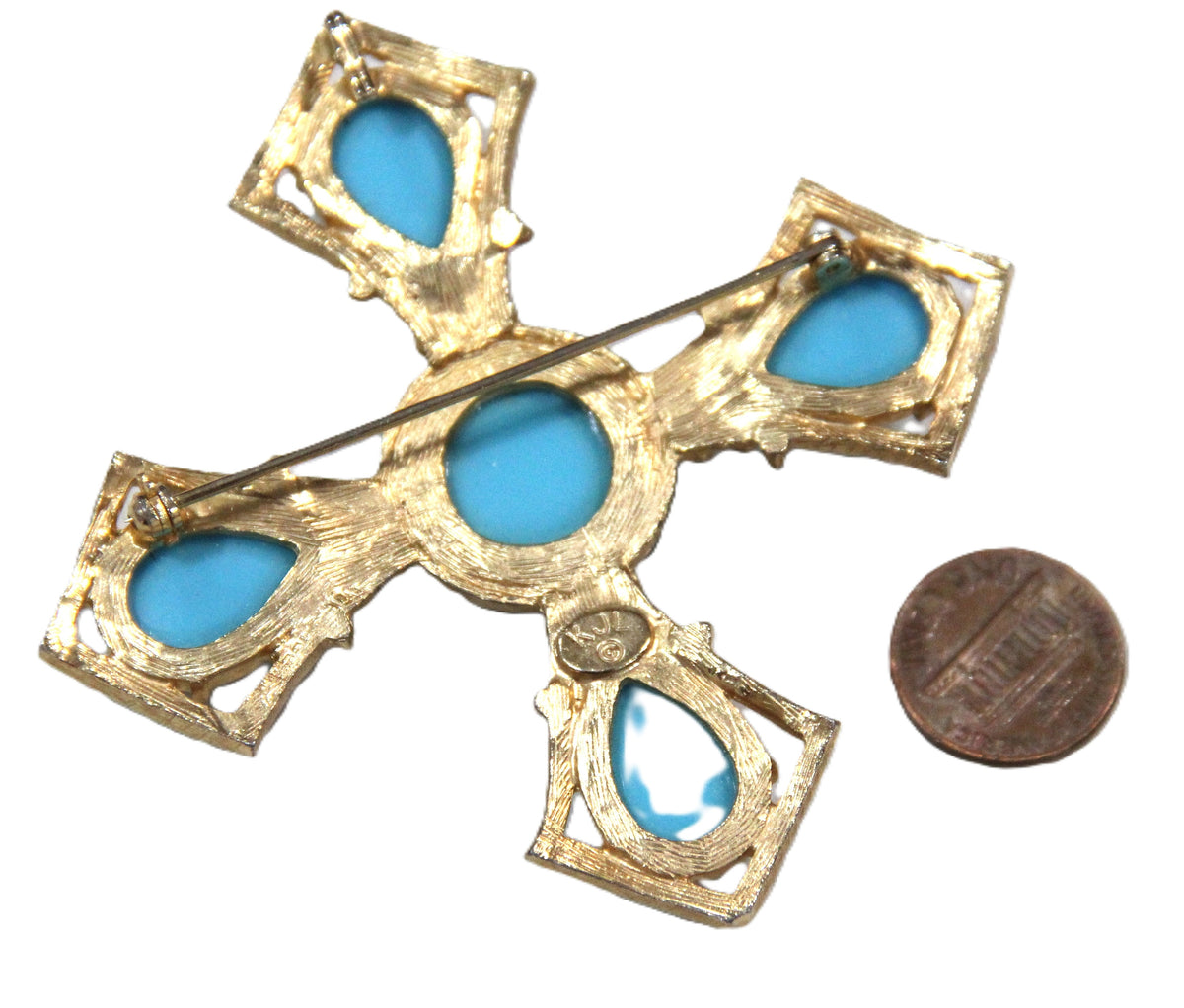1970'S KENNETH JAY LANE MALTESE CROSS PENDANT BROOCH