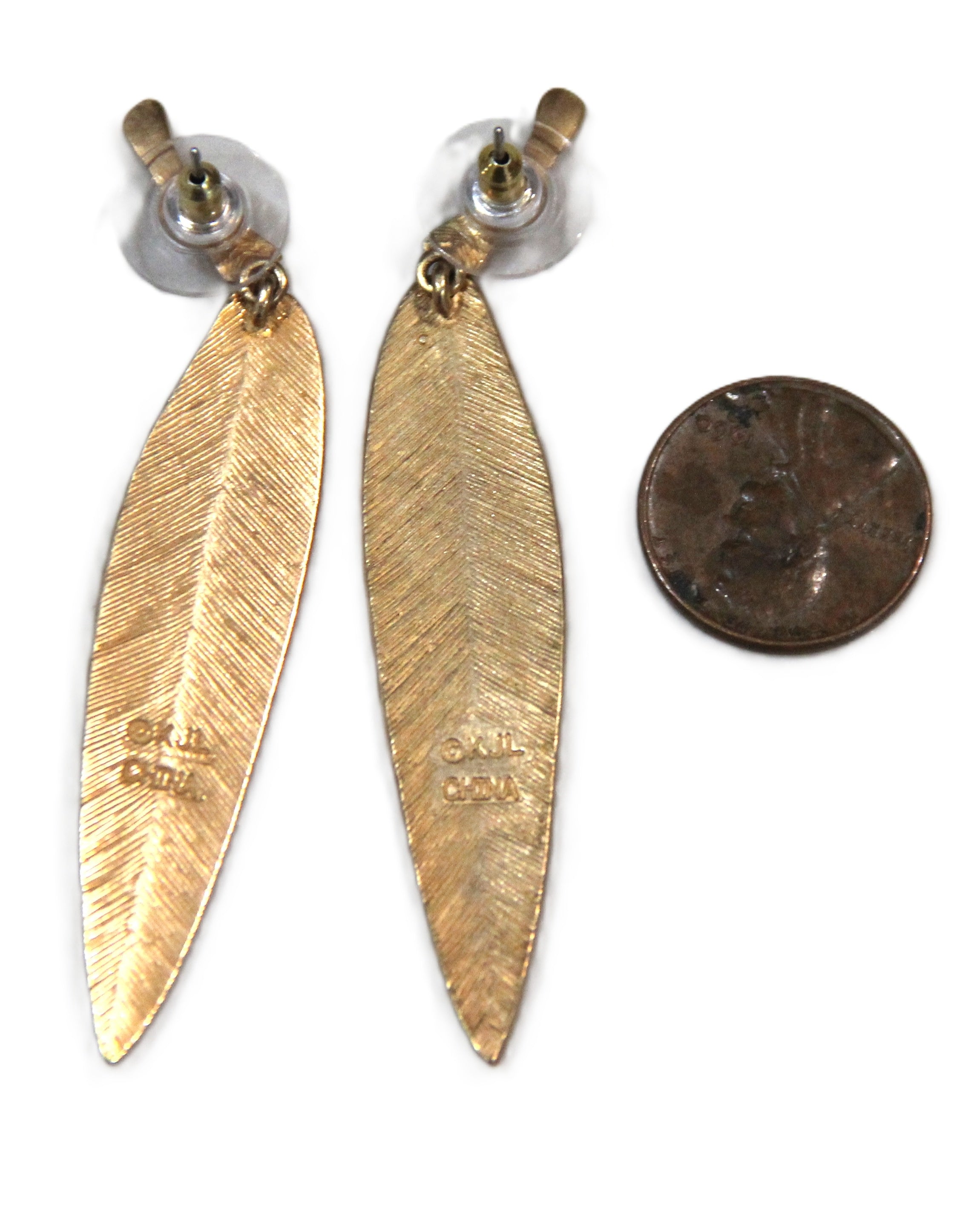 KENNETH JAY LANE LEAF PIERCED EARRINGS