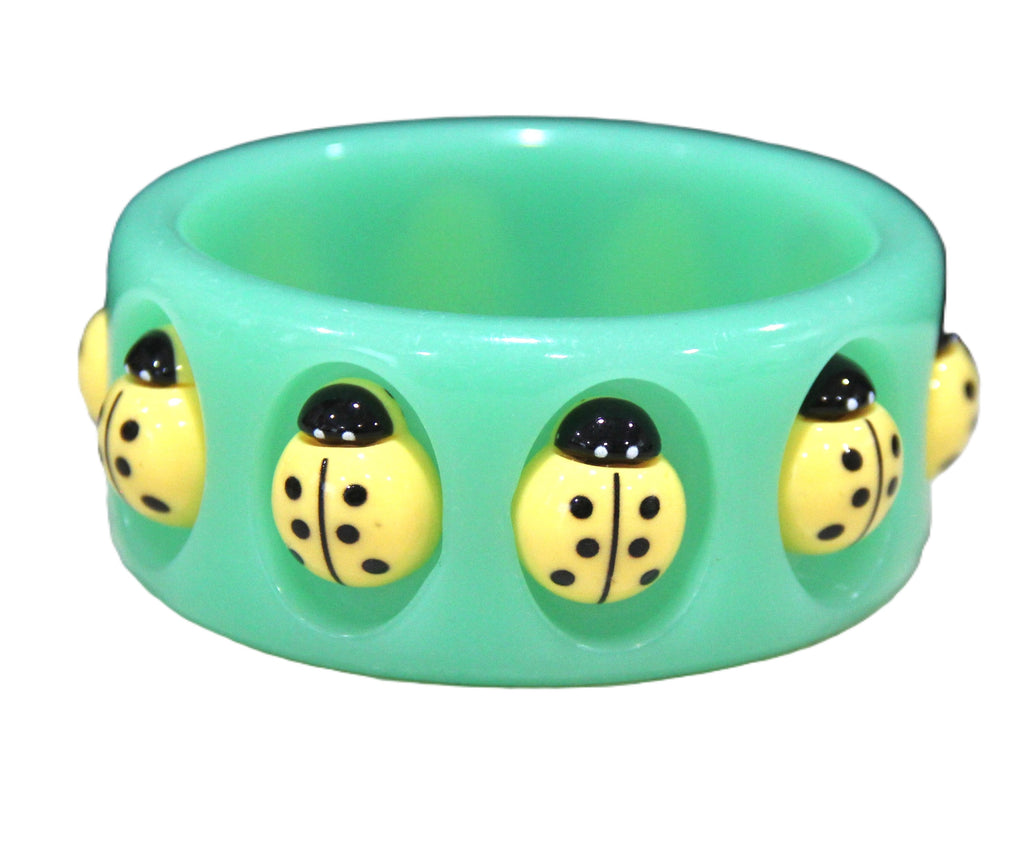 THE LADYBUG BANGLE BRACELET - GREEN