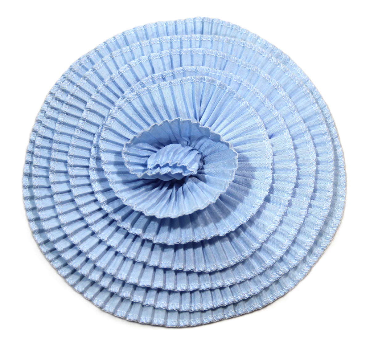 LARGE RUFFLED FABRIC FLOWER BROOCH