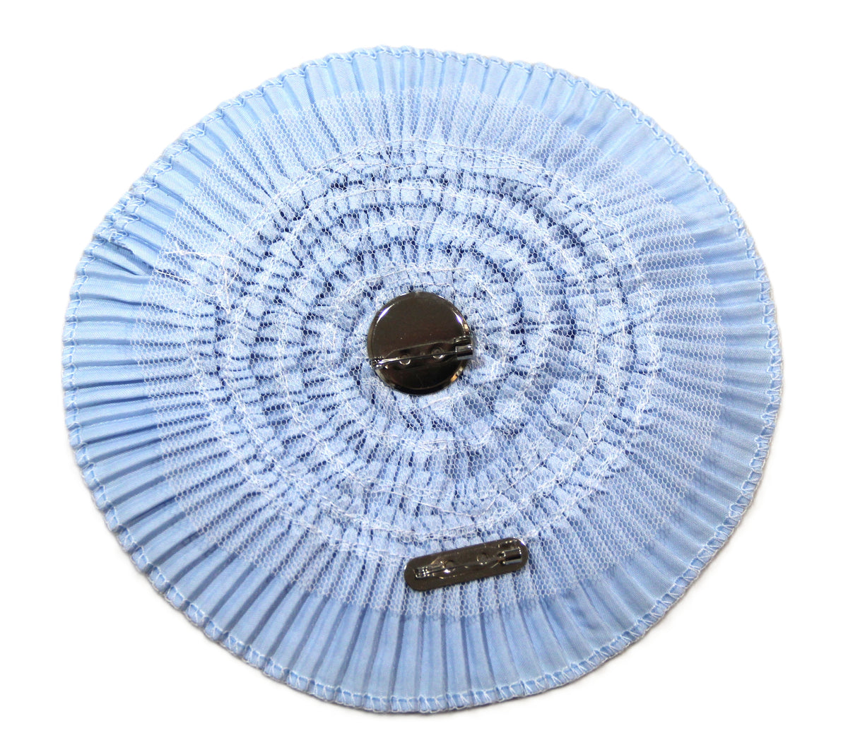LARGE RUFFLED FABRIC FLOWER BROOCH