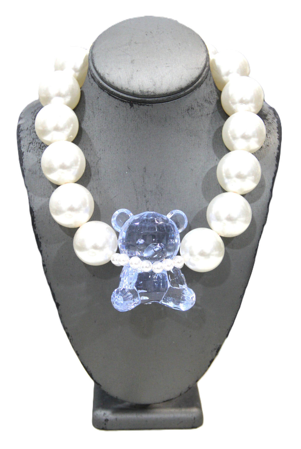 MAXIMALIST JUMBO PEARL & BLUE BEAR NECKLACE