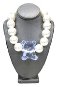 MAXIMALIST JUMBO PEARL & BLUE BEAR NECKLACE