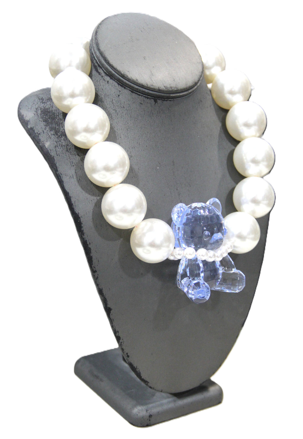 MAXIMALIST JUMBO PEARL & BLUE BEAR NECKLACE
