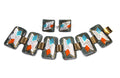 MCM Mid century Modern enamel bracelet & earrings set