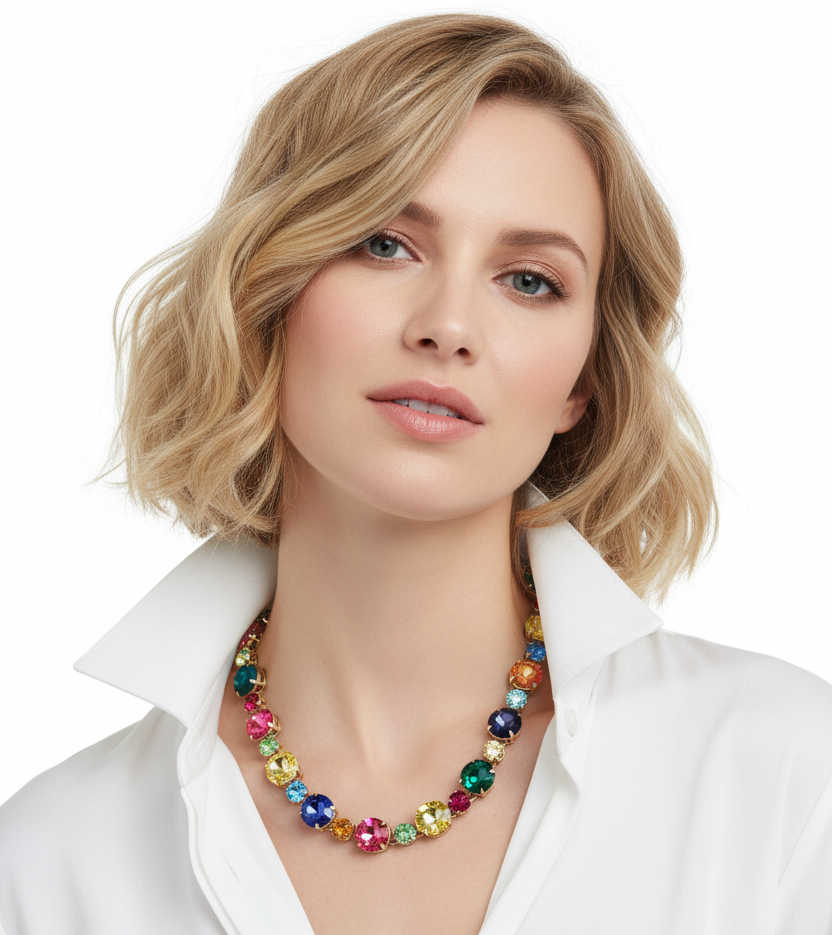 Colorful Glass crystal necklace
