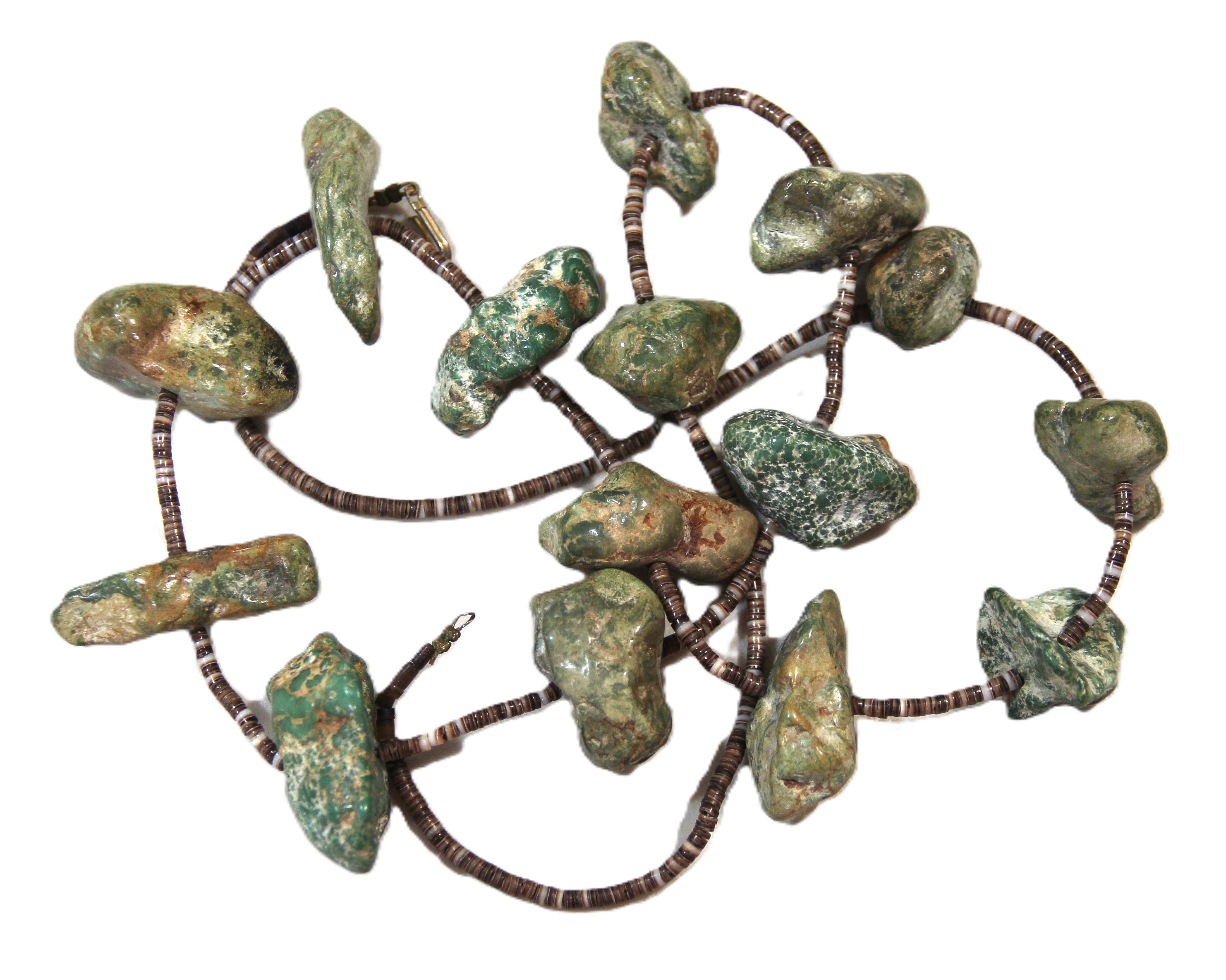 Native American turquoise nugget and heishi bead necklace