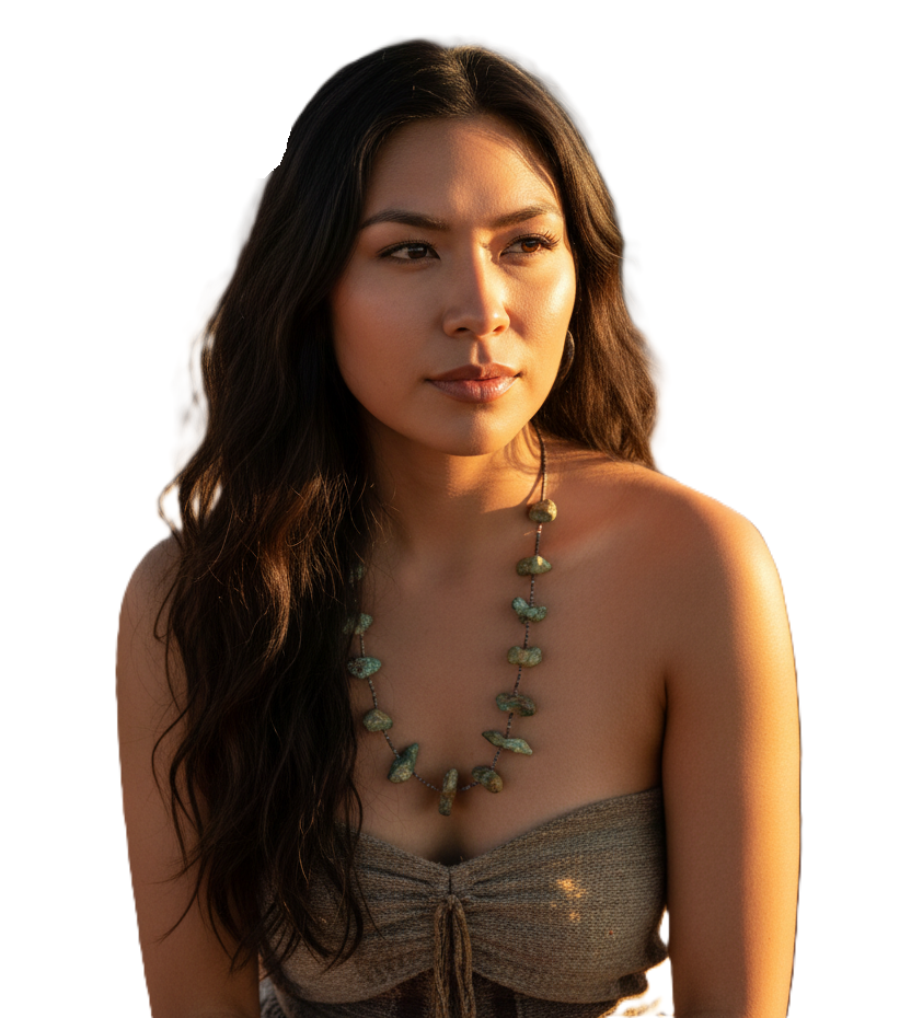 Native American turquoise nugget and heishi bead necklace