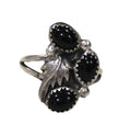 Native American sterling silver & onyx ring