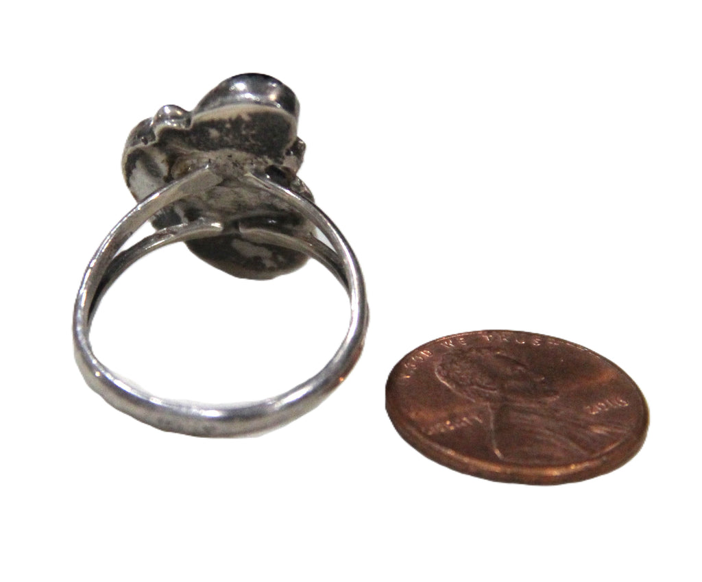 Native American sterling silver & onyx ring