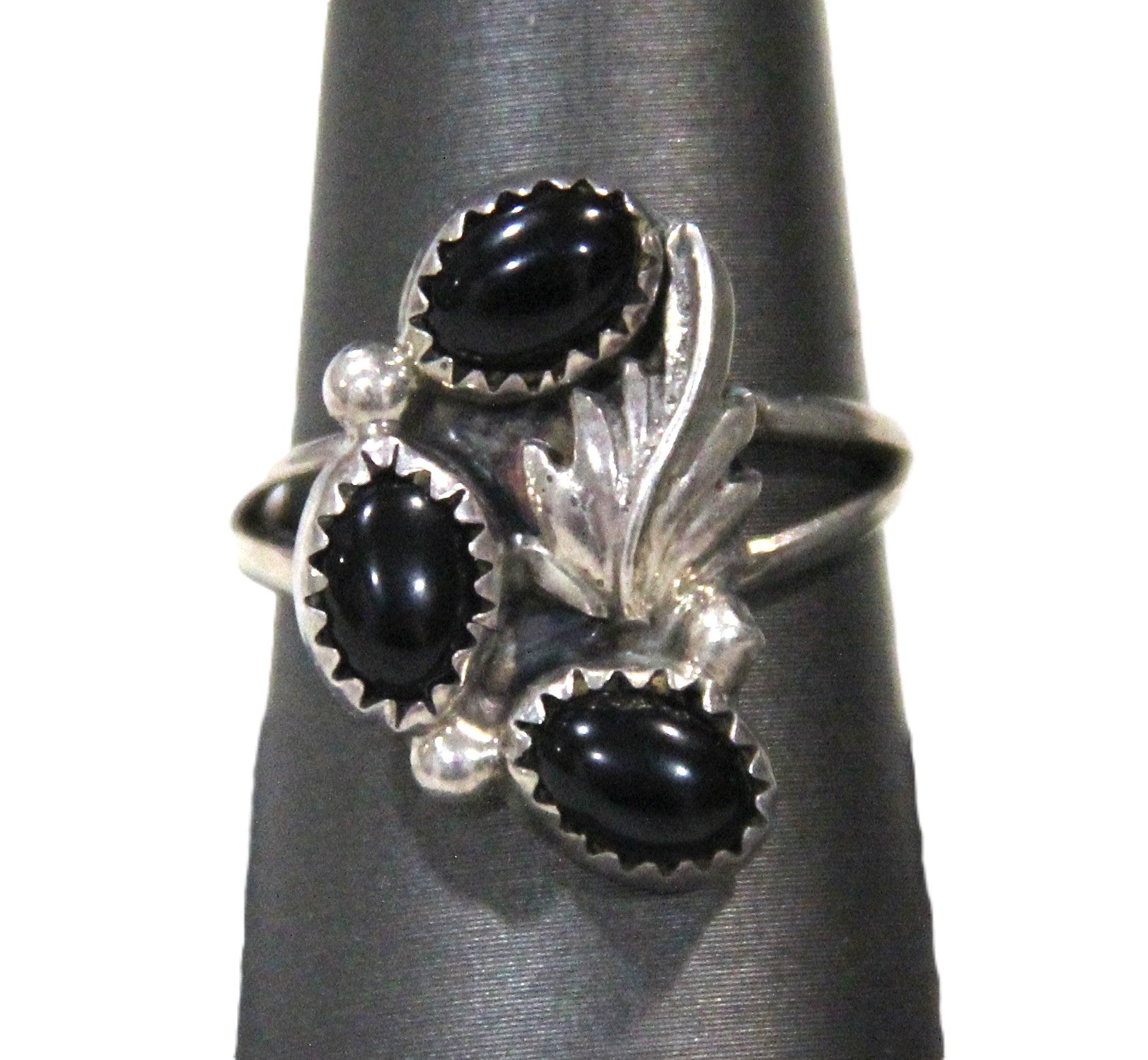 Native American sterling silver & onyx ring