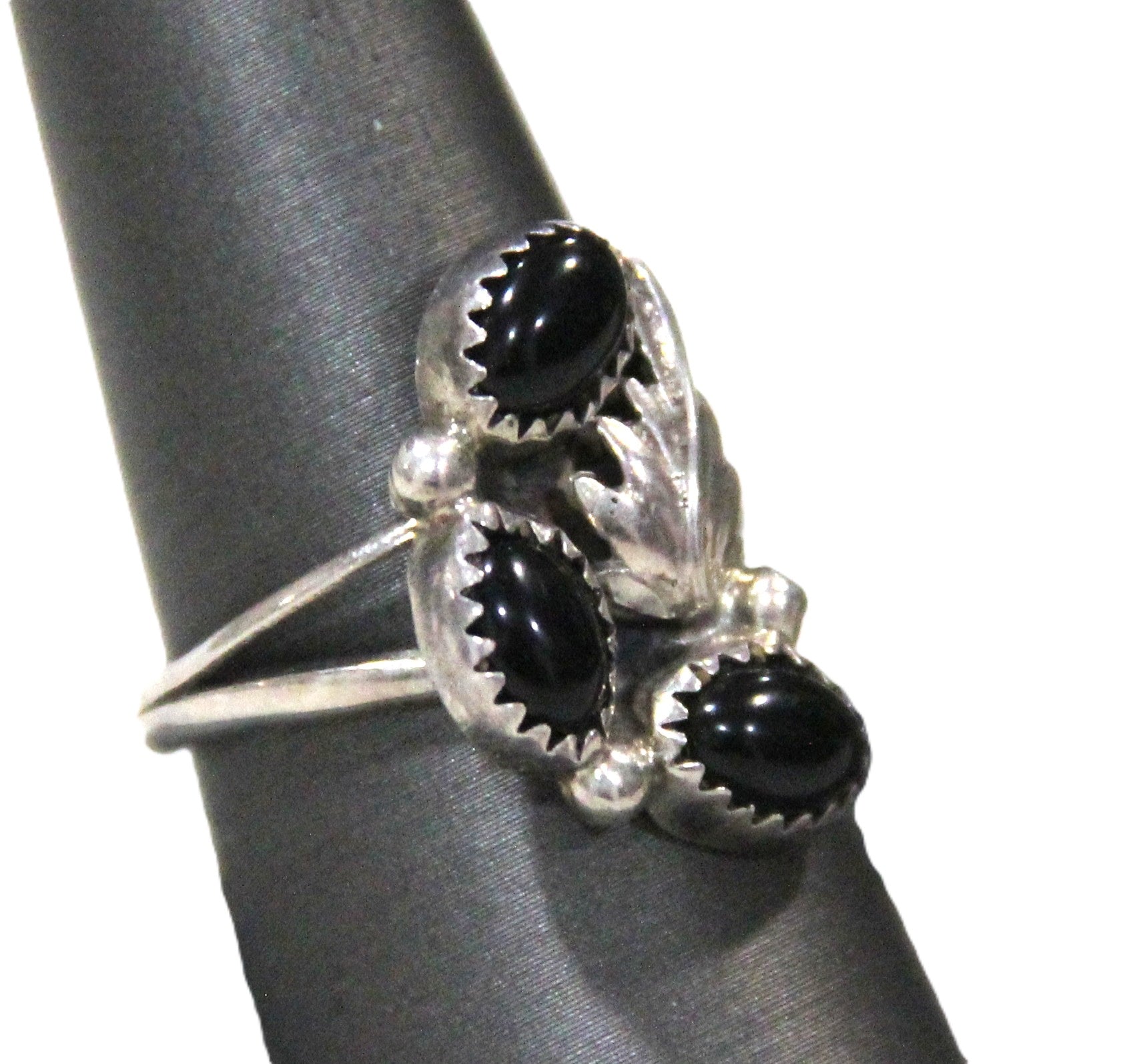 Native American sterling silver & onyx ring