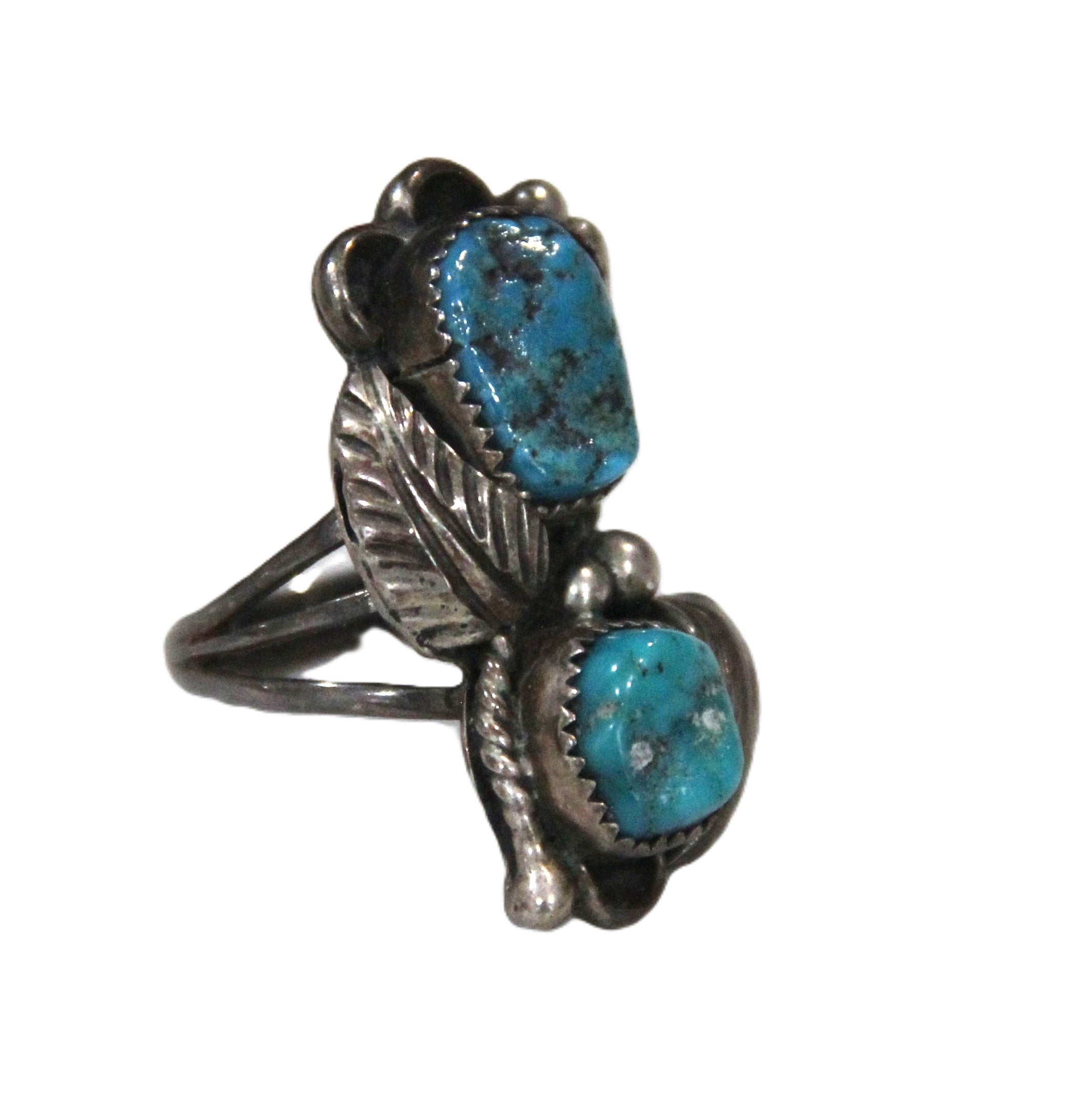Old Pawn Native American turquoise nugget ring