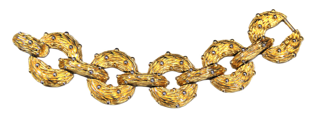 VINTAGE PAULINE RADER BRUTALIST GOLD PLATED BRACELET