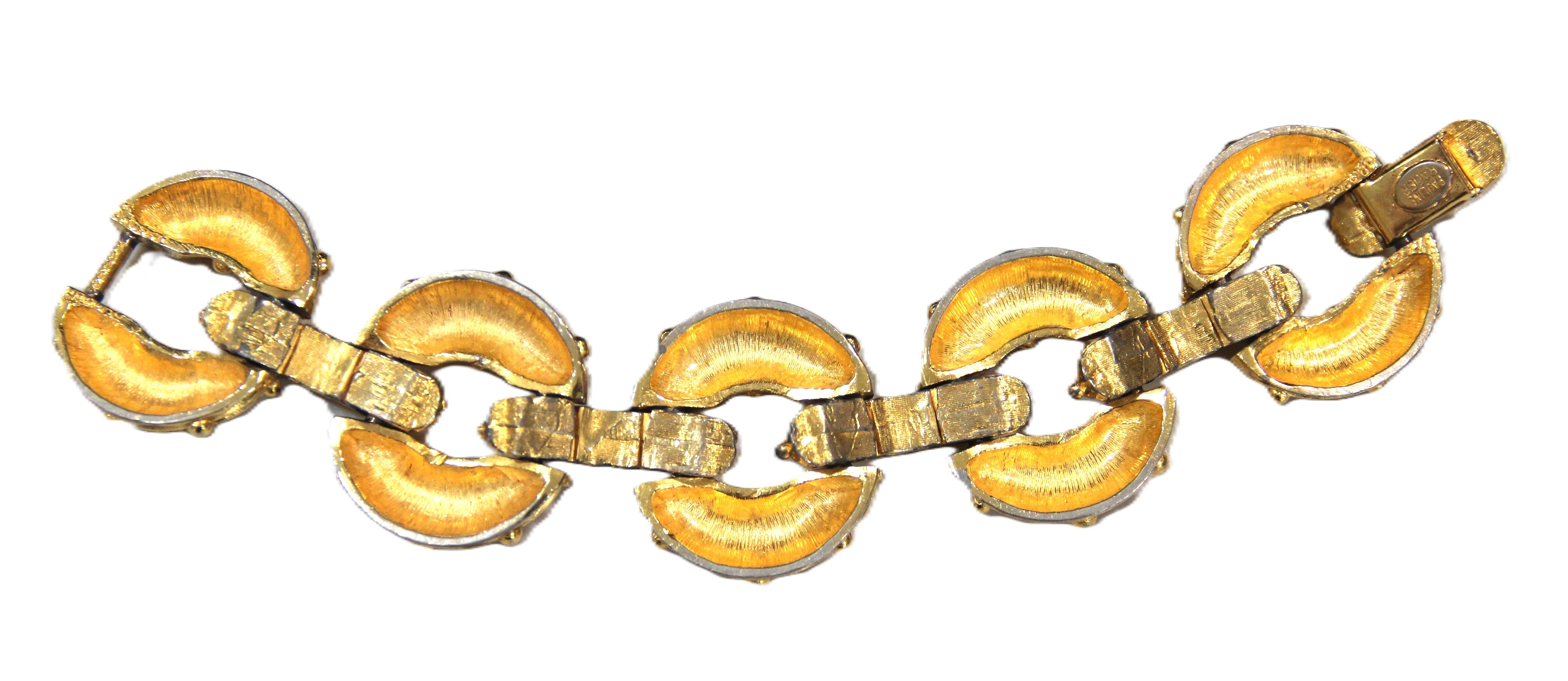 VINTAGE PAULINE RADER BRUTALIST GOLD PLATED BRACELET