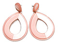 CONTEMPORARY PINK PLASTIC MODERNIST PIERCED EARRINGS