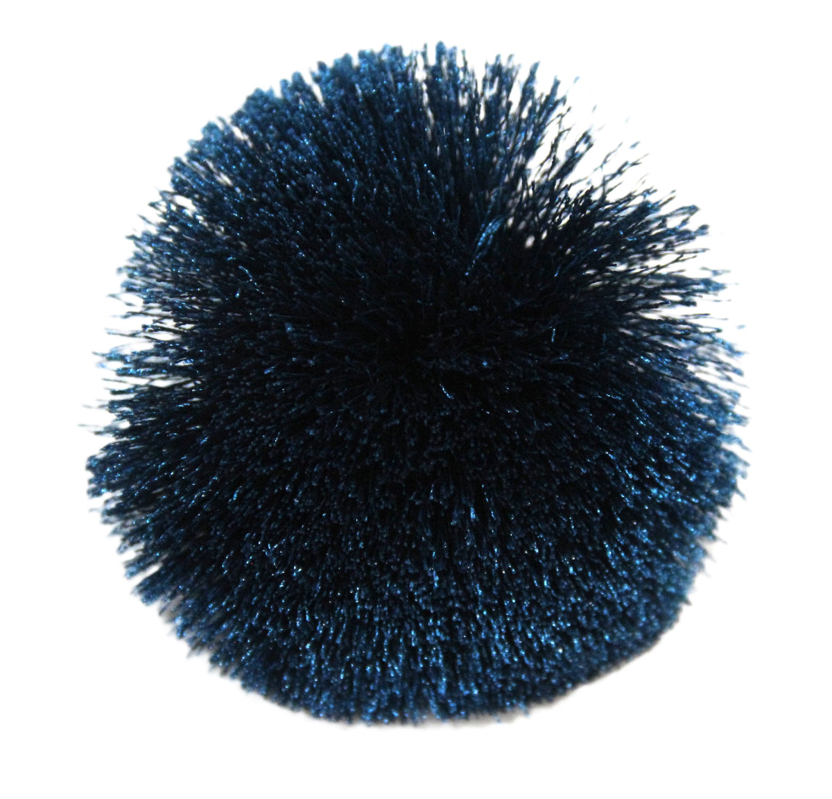 TEAL POM POM CLIP BROOCH