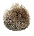 TAUPE POM POM FLOWER CLIP BROOCH