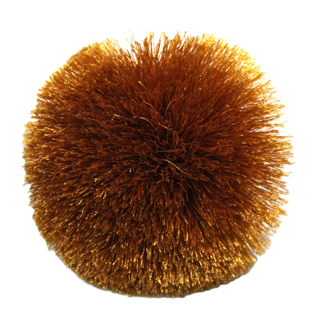 GOLD POM POM CLIP BROOCH
