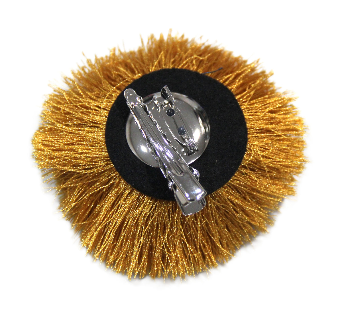GOLD POM POM CLIP BROOCH