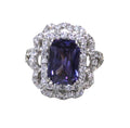 Purple CZ statement ring